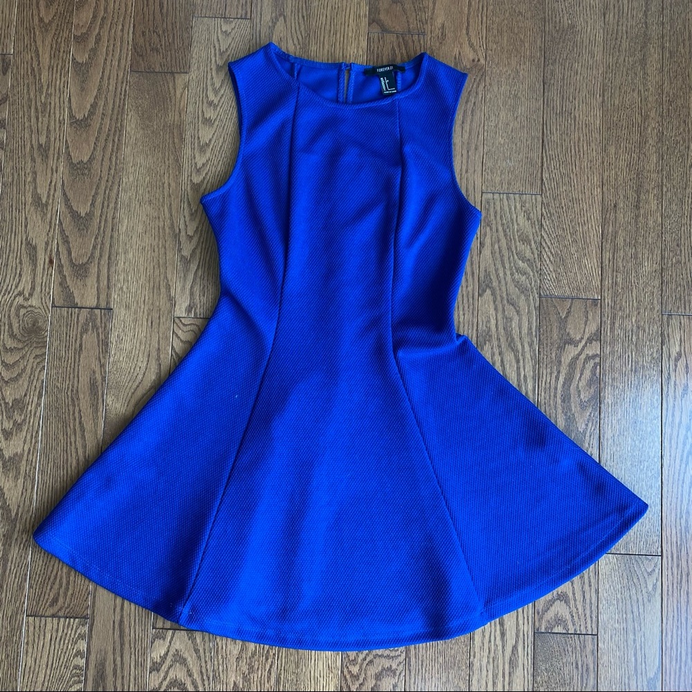 Forever 21 Royal Blue Flare Mini Dress